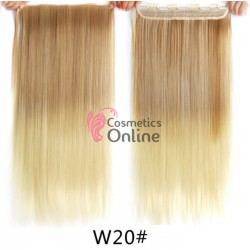Extensie de par cu 5 Clips On delux dubla dreapta de 60 cm, Ombre Blond cu Blond Deschis Cod 60W20# 